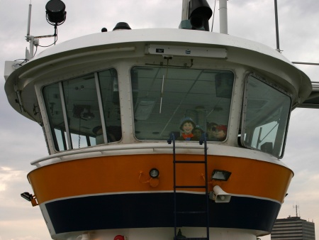 James on the bridge of the ferry